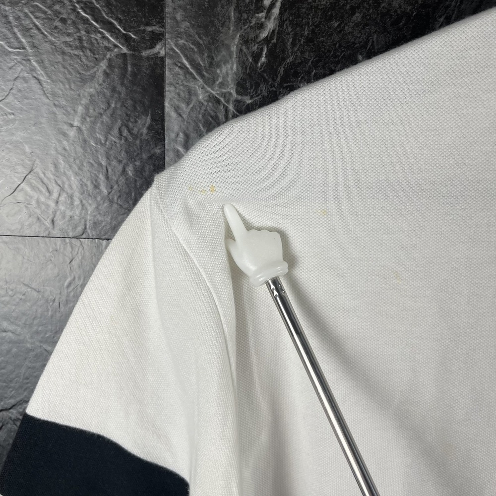 Polo Ralph Lauren Men's White Slim Polo Shirt Large -Flaws - Picture 5 of 8